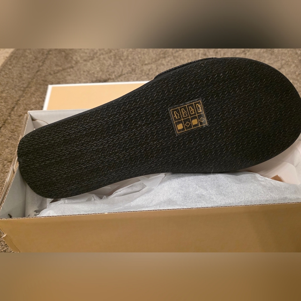 Michael Kors Black Logo Embellished Slide Sandals - Picture 3 of 7